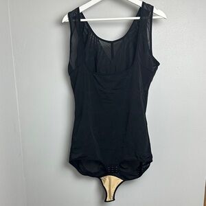 Black Wear Your Own Bra Plus Size Shapewear Tank Bodysuit